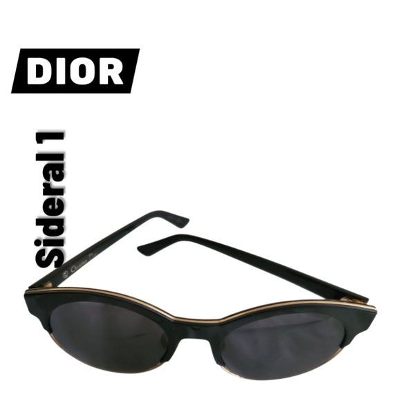 DIOR Black and Gold Sideral1 Round Frame J63Y1 Unisex Sunglasses main image 4